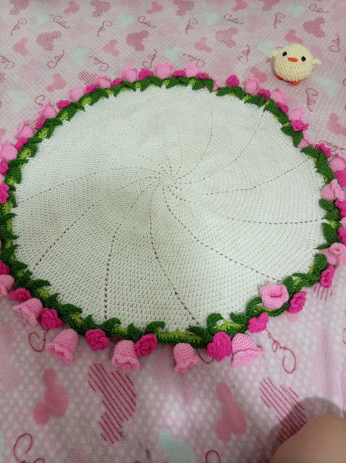 🌸 Jardín Eterno — Manta ramo tejida a mano